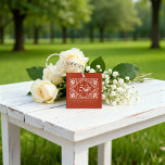 Porte-clés Romantique rouille rouge 50e anniversaire Porte -<br><div class="desc">Le porte - clé acrylique présente une belle aquarelle d'un cadre floral blanc sur un arrière - plan rouge terreux et chaleureux. Customisez facilement le libellé et les numéros d'anniversaire d'étape (10, 20, 30, 40, 50, 60, 70, 80 ou 90). C'est une faveur parfaite pour les mariages ou les anniversaires,...</div>