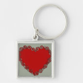 Porte-clés Romantique Valentine amour coeur rouge (Devant)