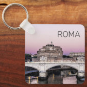 Porte-clés Rome Italie Castel Sant'Angelo Pont Sunset (Recto)