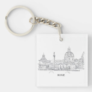 Porte-clés Rome Italie City Architecture Stylo et dessin d'en
