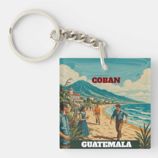 Porte-clés Rompecabezas GUATEMALA COBAN Retro poster