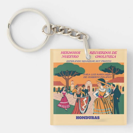 Porte-clés Rompecabezas  Honduras CHOLUTECA Retro poster (Devant)