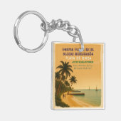 Porte-clés Rompecabezas Honduras Playa Omoa Retro poster (Devant gauche)