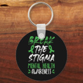 Porte-clés Rompre La Sensibilisation À La Stigmatisation Vert (Recto)