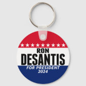 Porte-clés Ron Desantis 2024 classique bleu rouge pour présid (Recto)