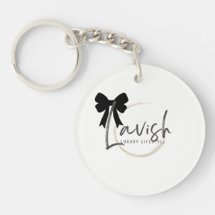 Porte-clés rond à nœud papillon Signature Lavish e