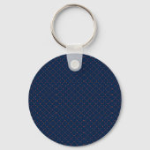 Porte-clés rond avec un fond bleu foncé (Verso)