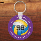 Porte-clés rond Équipe de sport de volley-ball vio (Recto)