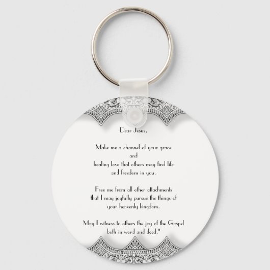 Porte-clés rond « Lettre à Jésus » (Recto)