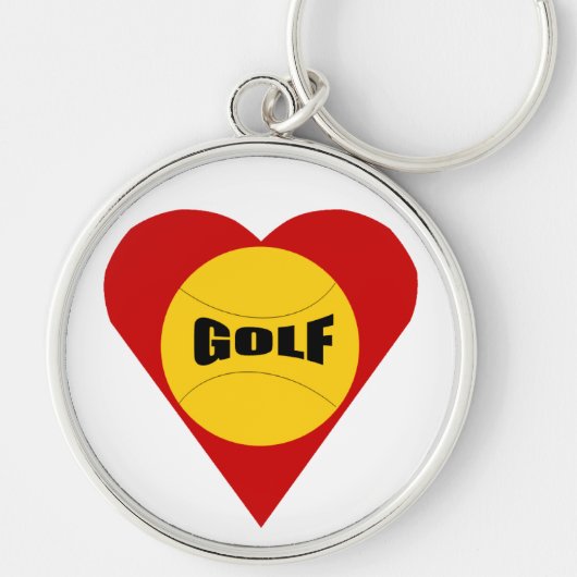 Porte-clés rond Premium AMOUR GOLF (Devant)