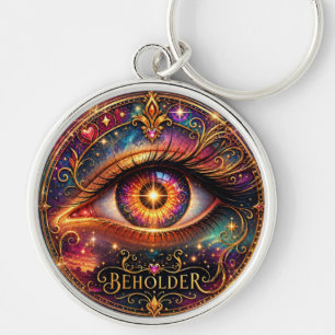 Porte-clés rond premium Cosmic Eye BEHOLDER