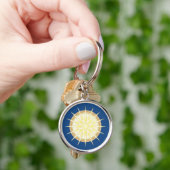 Porte-clés rond premium Vergina Sun (main)