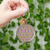 Porte-clés rond présentant des motifs floraux comp (Main)