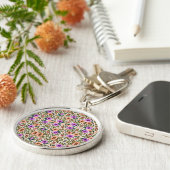 Porte-clés rond présentant des motifs floraux comp (Côté)