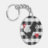 Porte-clés Rooster avec Porte - clé blanc noir (Devant gauche)