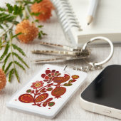 PORTE-CLÉS ROOSTER ET FLEURS (Devant droit)