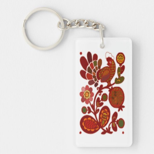 PORTE-CLÉS ROOSTER ET FLEURS (Devant)
