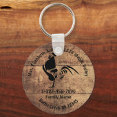 Porte-clés Rooster perdu Silhouette Famille Adresse (Recto)