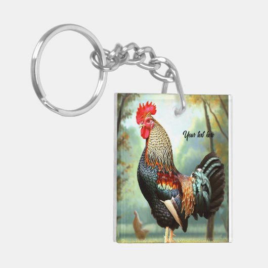 Porte-clés Rooster Wyandotte coloré (Devant gauche)