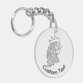 Porte-clés Rooster's Head Line Art Porte - clé (Devant gauche)
