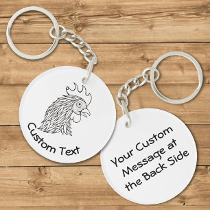 Porte-clés Rooster's Head Line Art Porte - clé