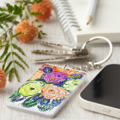 Porte-clés Rosaa orange verte (Devant droit)