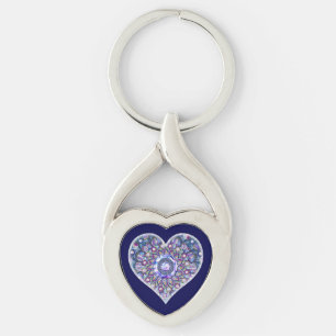 Porte-clés Rosace bleue