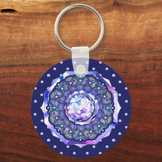 Porte-clés rosace bleue (Recto)