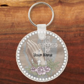 Porte-clés Rosaire des mains de prière (Recto)