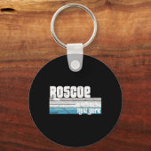 Porte-clés Roscoe New York Ny Retro Vacation Skiing Hiking Sn (Recto)