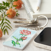 Porte-clés Rose (Devant droit)