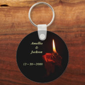 Porte-clés Rose à flammes (Recto)