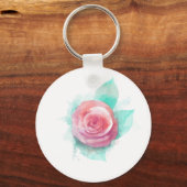 Porte-clés Rose aquarelle (Recto)