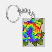 Porte-clés Rose arc-en-ciel (Devant gauche)