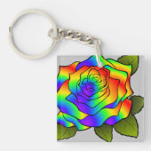 Porte-clés Rose arc-en-ciel (Devant)