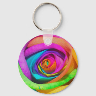 Porte-clés Rose arc-en-ciel