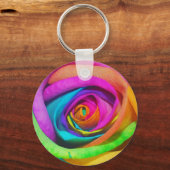 Porte-clés Rose arc-en-ciel (Recto)