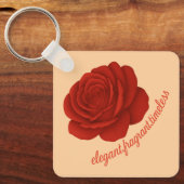 Porte-clés Rose avec votre nom (Recto)
