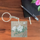 Porte-clés Rose blanche