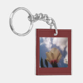 Porte-clés Rose blanche bordeaux (Devant gauche)