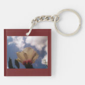 Porte-clés Rose blanche bordeaux (Dos)