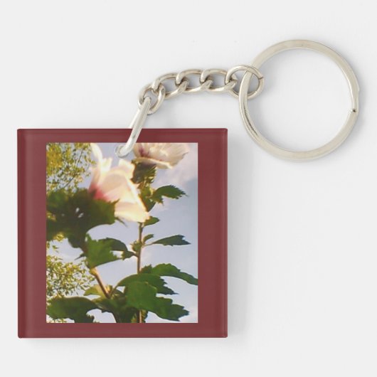 Porte-clés Rose blanche marron (Dos)