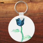 Porte-clés Rose bleu. (Recto)