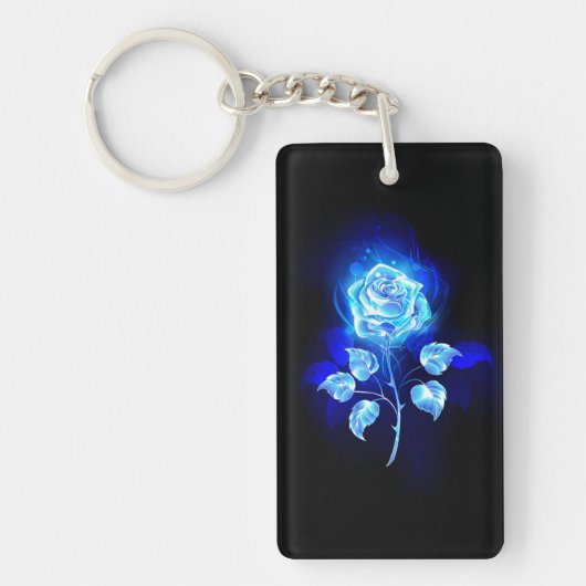 Porte-clés Rose bleu brûlant (Devant)