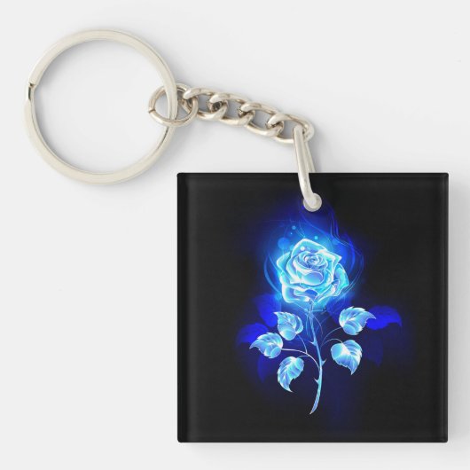 Porte-clés Rose bleu brûlant (Devant)