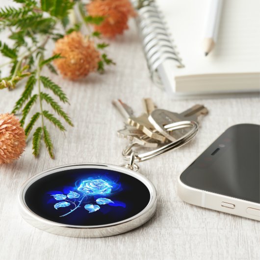 Porte-clés Rose bleu brûlant (Côté)