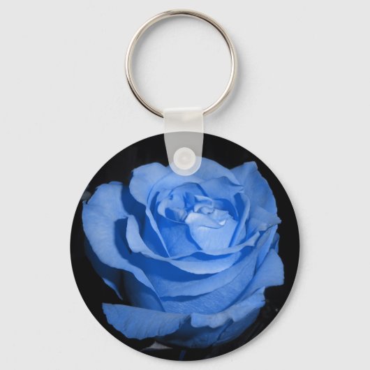 Porte-clés Rose bleu unique (Recto)