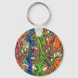 Porte-clés Rose, Bleu, Vert, Orange, Œuvre d'art en marbre