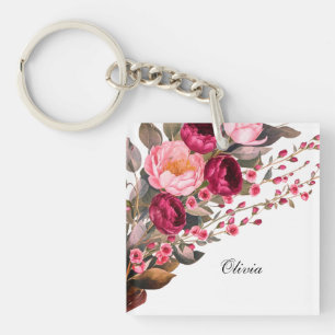 Porte-clés Rose bordeaux moderne