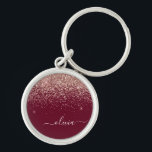 Porte-clés Rose Bourgogne Gold Blush Pink Parties scintillant<br><div class="desc">Rose Gold - Blush Pink et Bourgogne Parties scintillant Script Monogramme Nom Clés (Porte - clé). Cela rend le cadeau parfait pour 16 ans,  mariage,  douche nuptiale,  anniversaire,  baby shower ou bachelorette pour quelqu'un qui aime le luxe glam et les styles chic.</div>